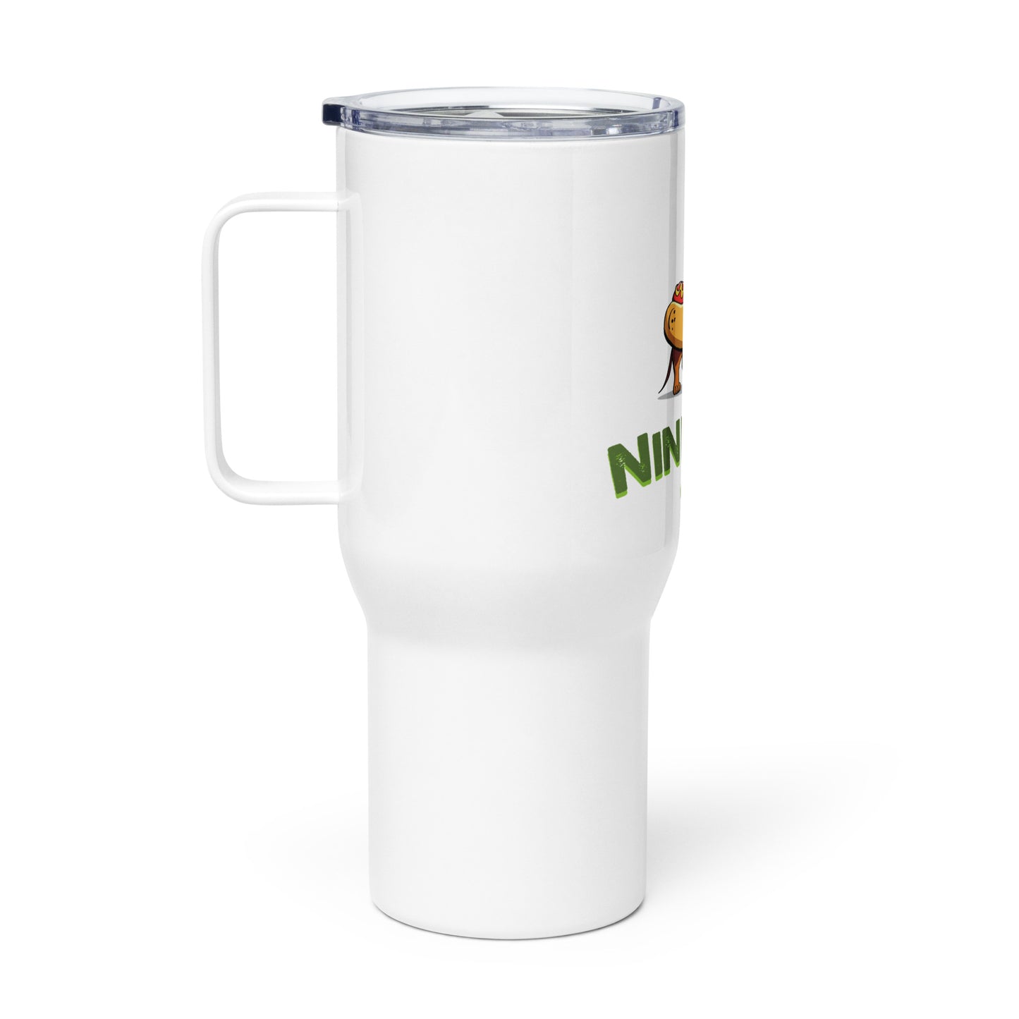 Travel mug with a handle