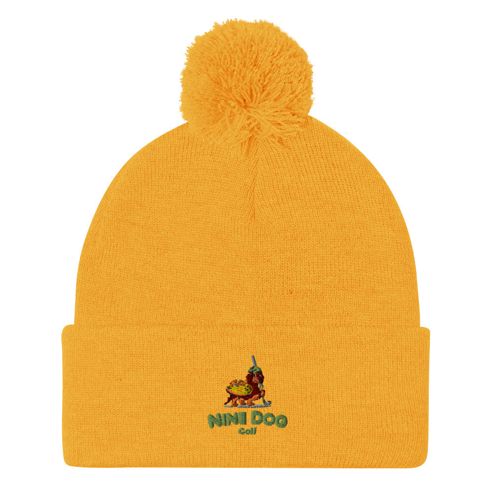 Nine Dog Pom-Pom Beanie (11 Color Options)